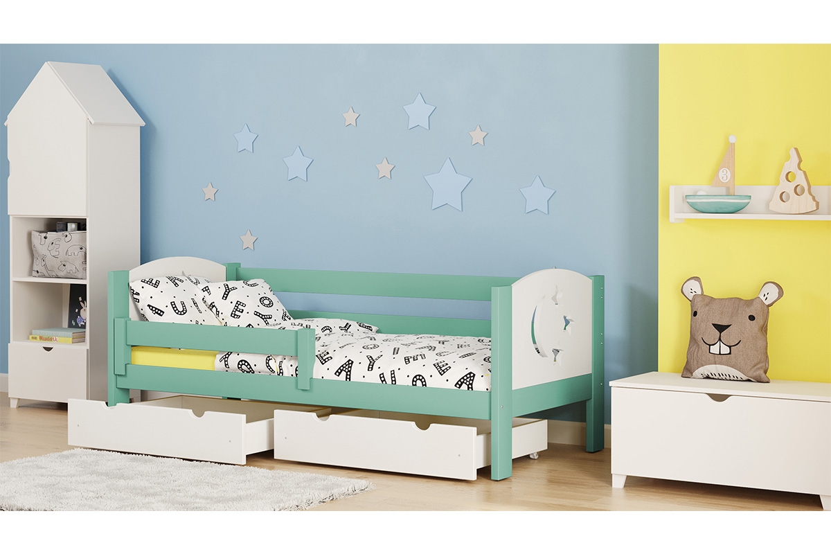 Łóżko dziecięce drewniane Denis III Gwiazdki tanie łóżko dzieicięce