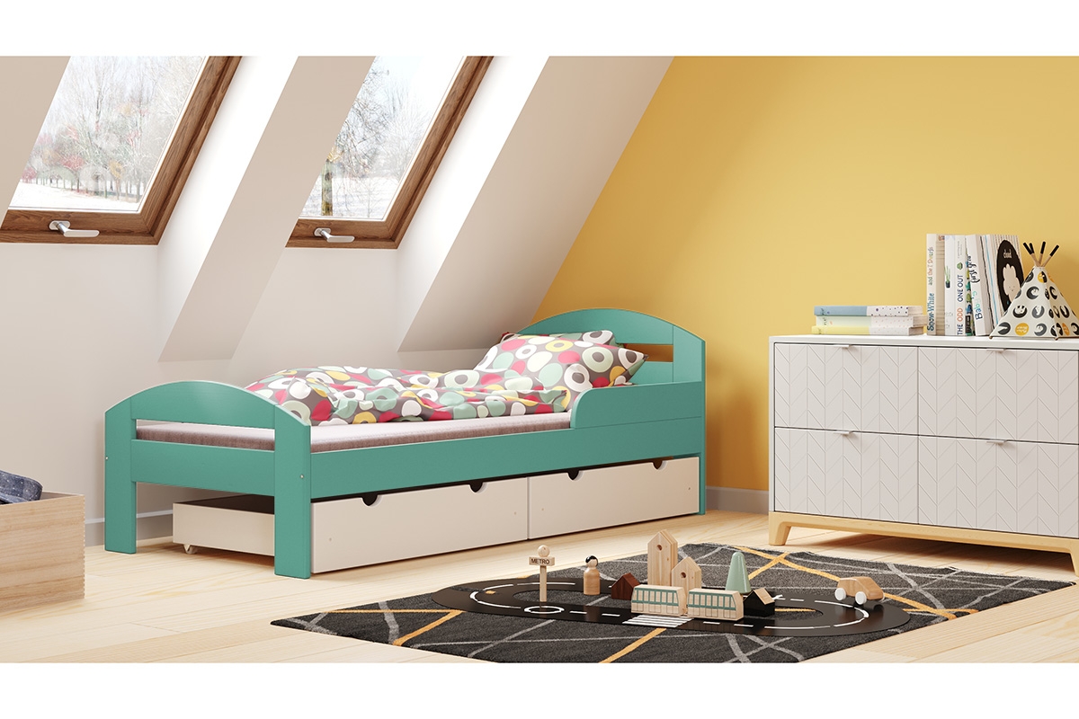 Łóżko dziecięce drewniane Wiki miętowe łóżko drewniane