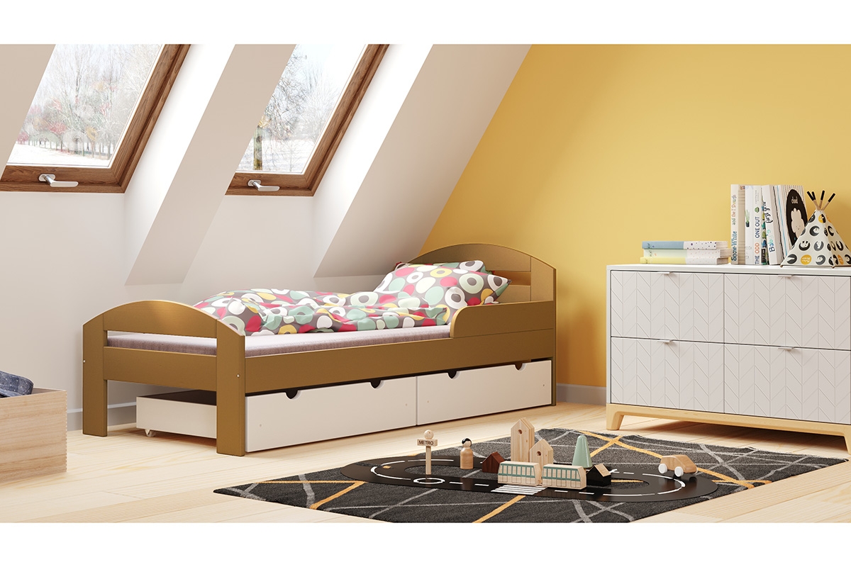 Łóżko dziecięce drewniane Wiki łóżko w kolorze olchy 