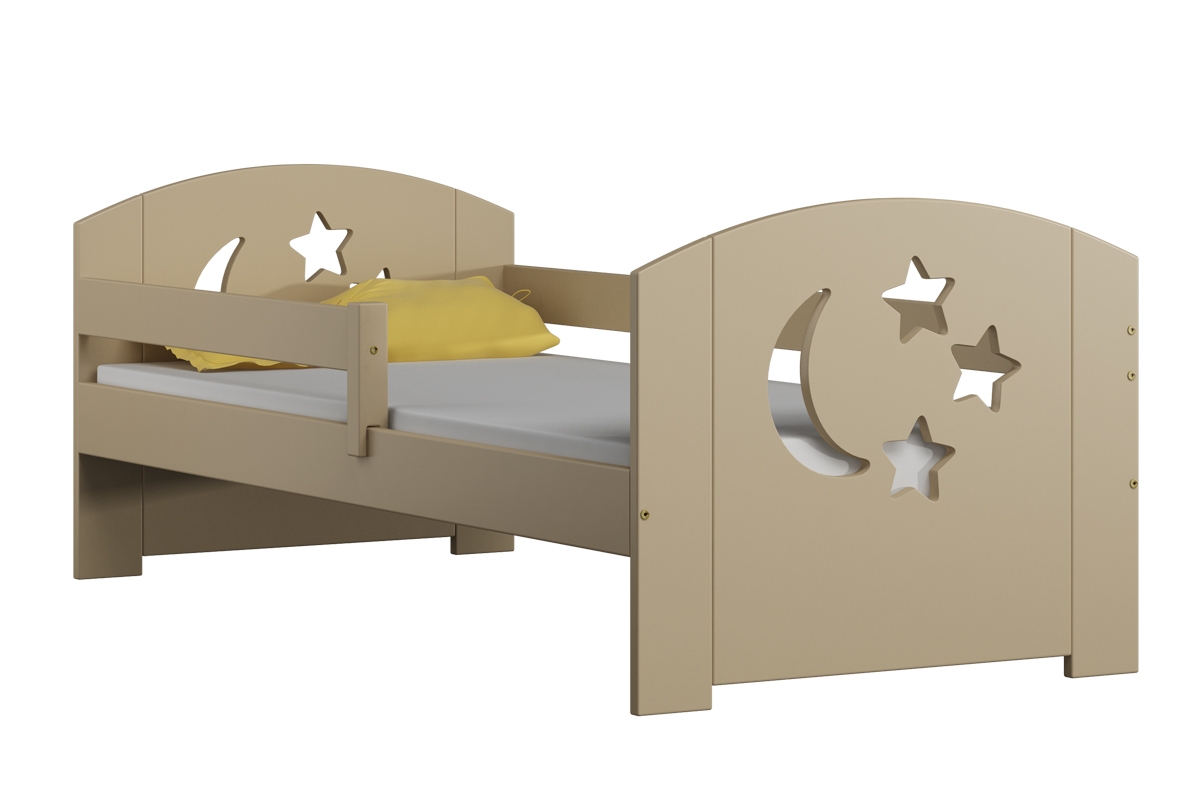 Łóżko dziecięce drewniane Stars - Moon DP 021 Certyfikat łózeczko waniliowe