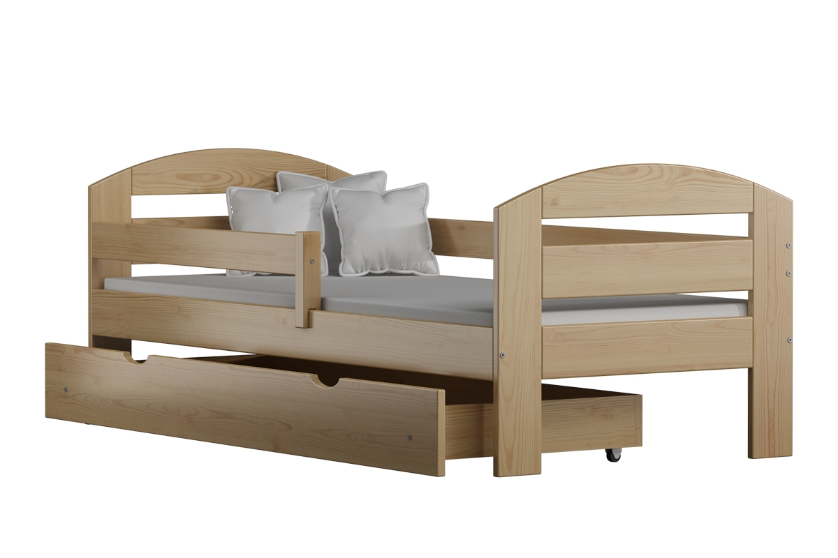 Łóżko dziecięce drewniane Wiola łóżko z długą barierką