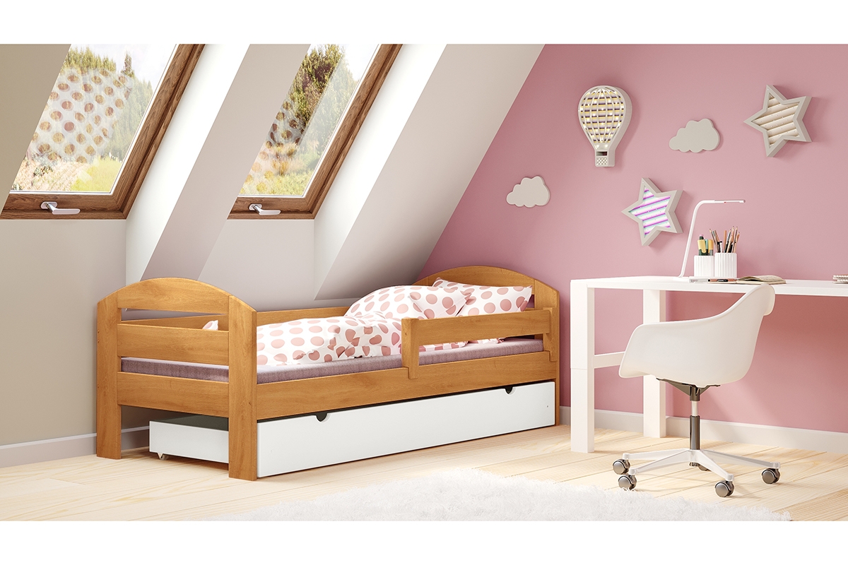 Łóżko dziecięce drewniane Wiola łóżko w kolorze olchy