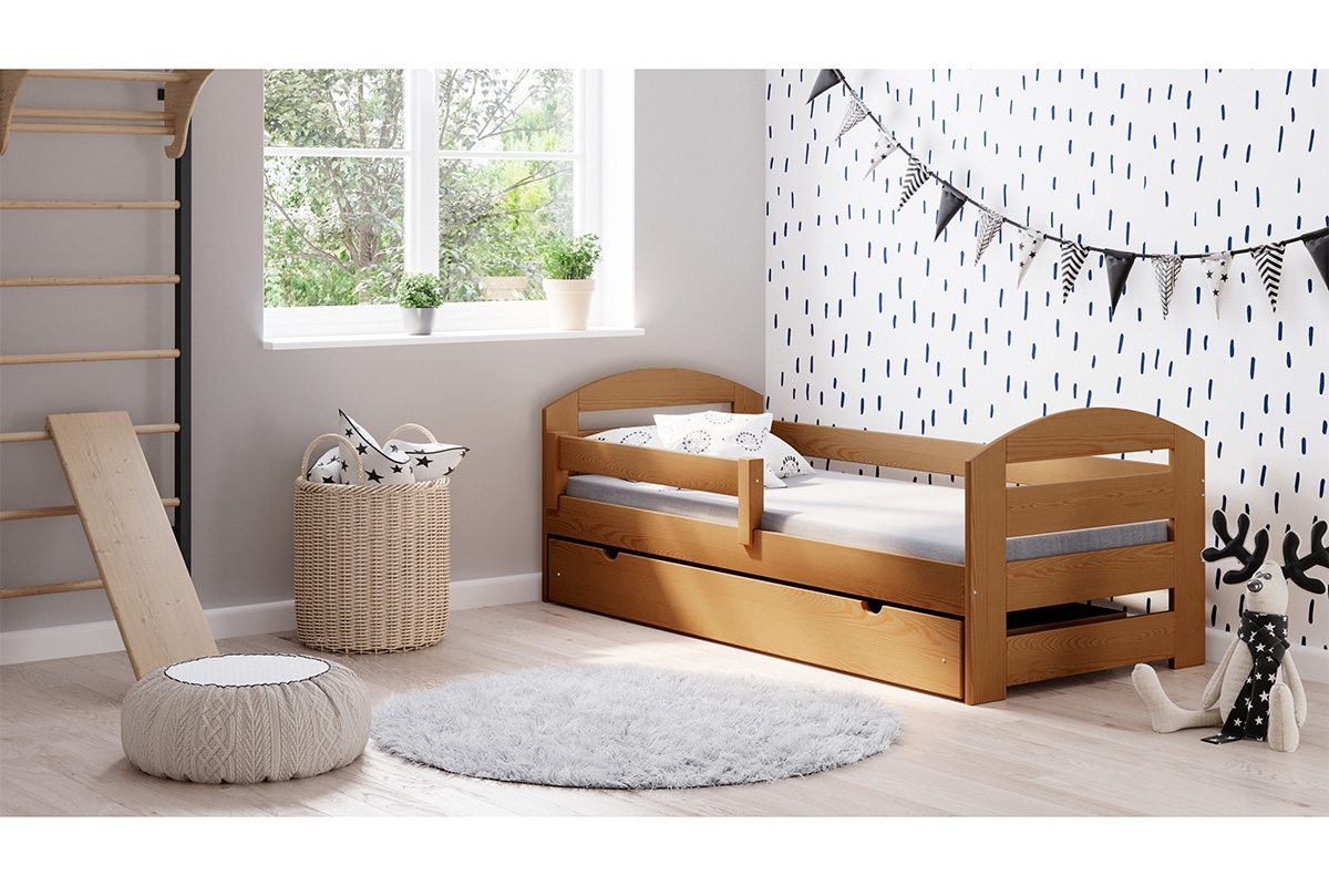 Łóżko dziecięce drewniane Wiola II łóżko w kolorze olchy 