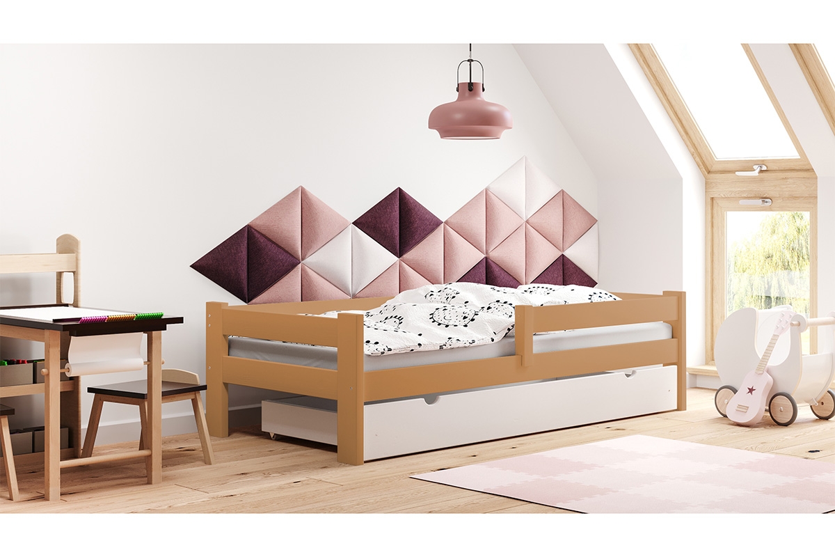 Łóżko dziecięce drewniane Tymek proste łóżko dziecięce