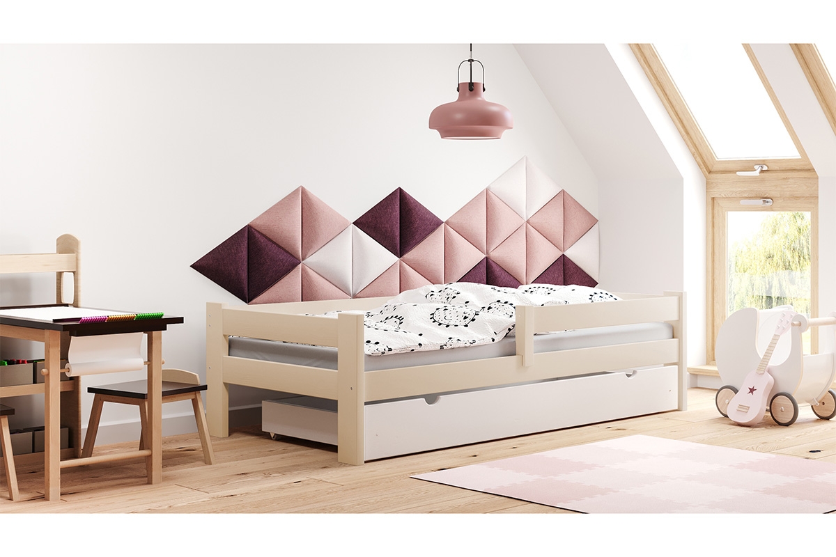 Łóżko dziecięce drewniane Tymek jasne łóżko drewniane