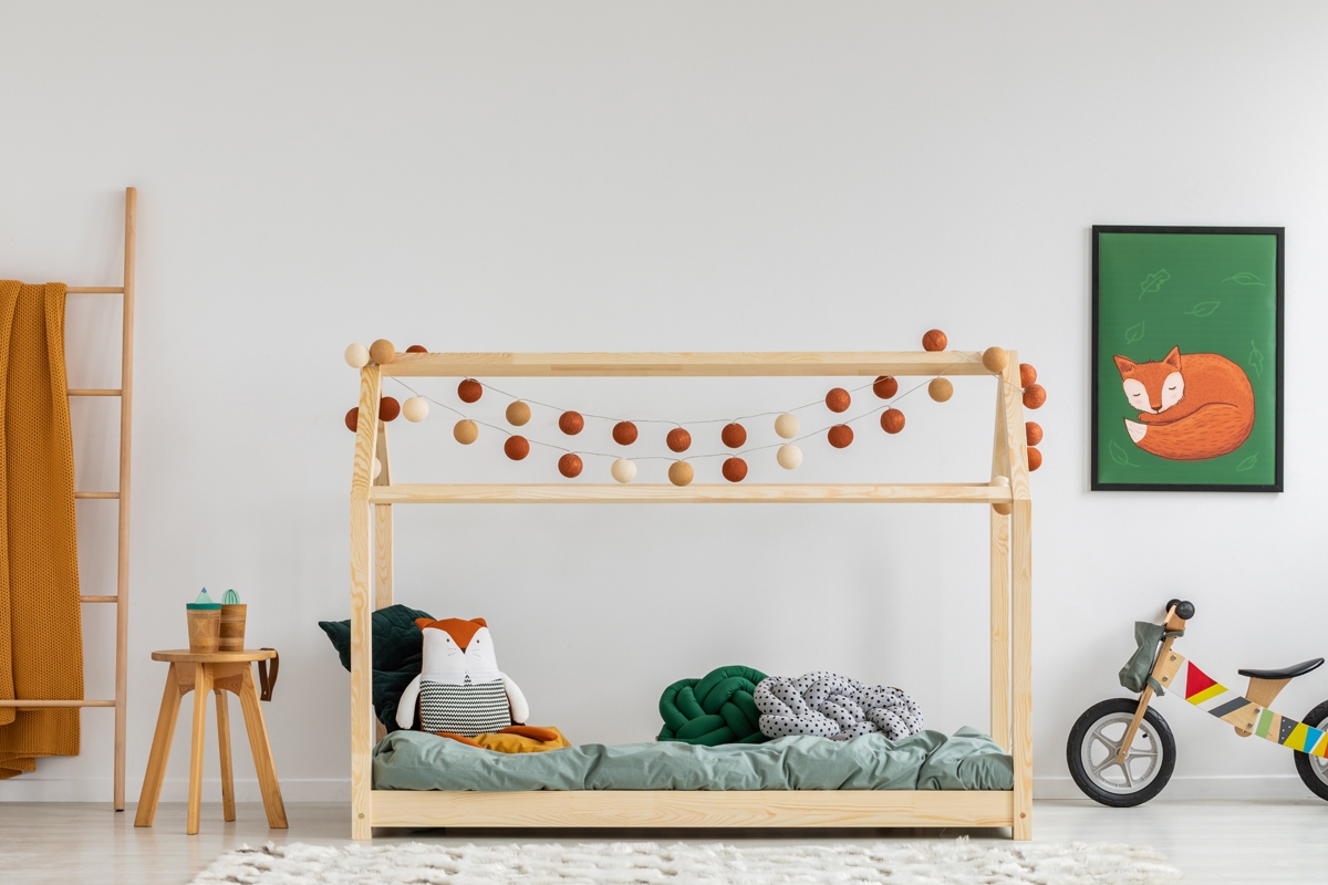 Łóżko dziecięce domek Lucek łóżeczko drewniane 