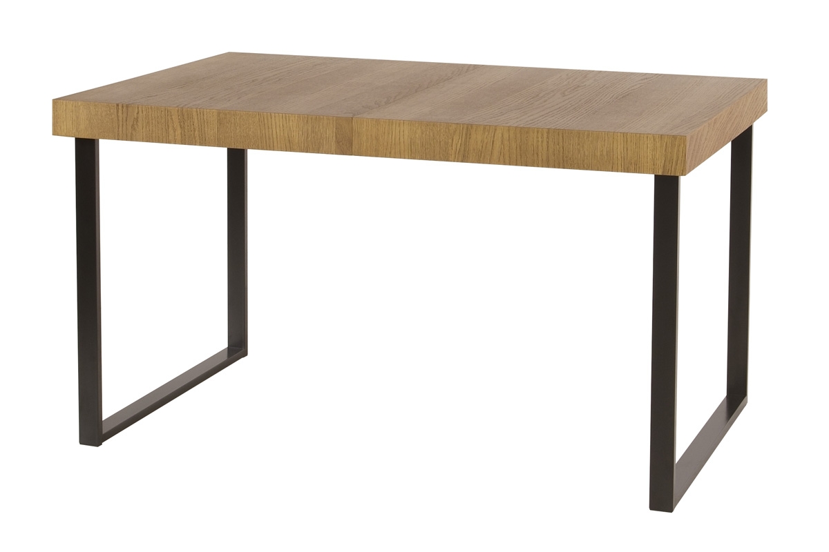 Stół rozkładany Pratto 40 z metalowymi nogami 140-200x90 cm - dąb rustical / czarne nogi Stół rozkładany