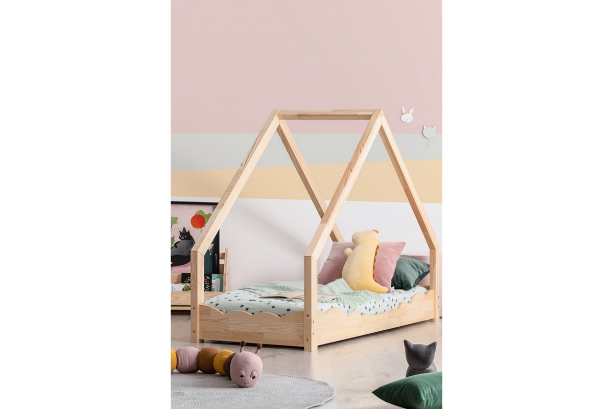 Łóżko dziecięce domek Lookie D łóżko drewniane