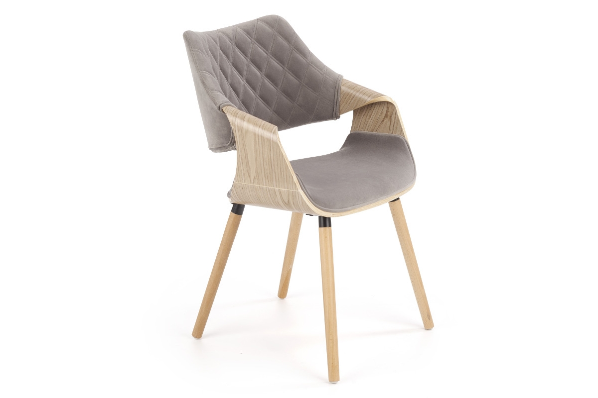 Krzesło tapicerowane K396 - jasny dąb / popielaty krzesło tapicerowane