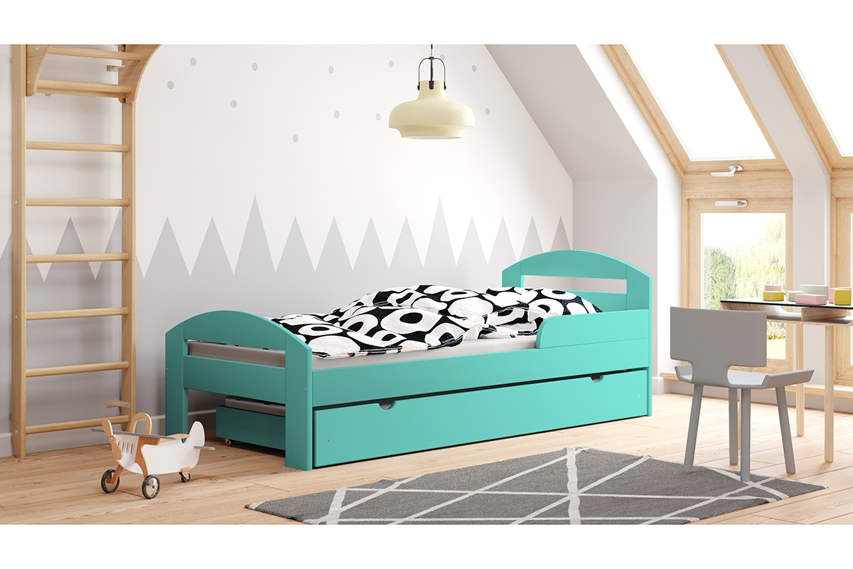Łóżko dziecięce Wiki parterowe wysuwane łóżko drewniane