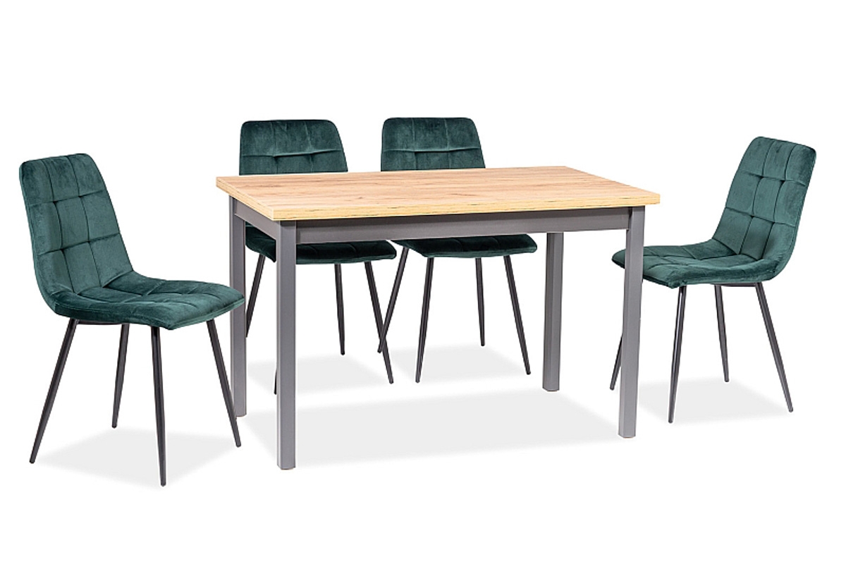 Stół do jadalni Adam 100x60 cm - dąb lancelot / antracyt Stół z krzesłami