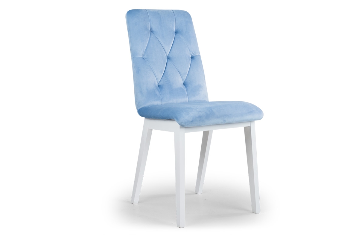Krzesło drewniane Platinum 5 z tapicerowanym siedziskiem krzesło na białych nogach
