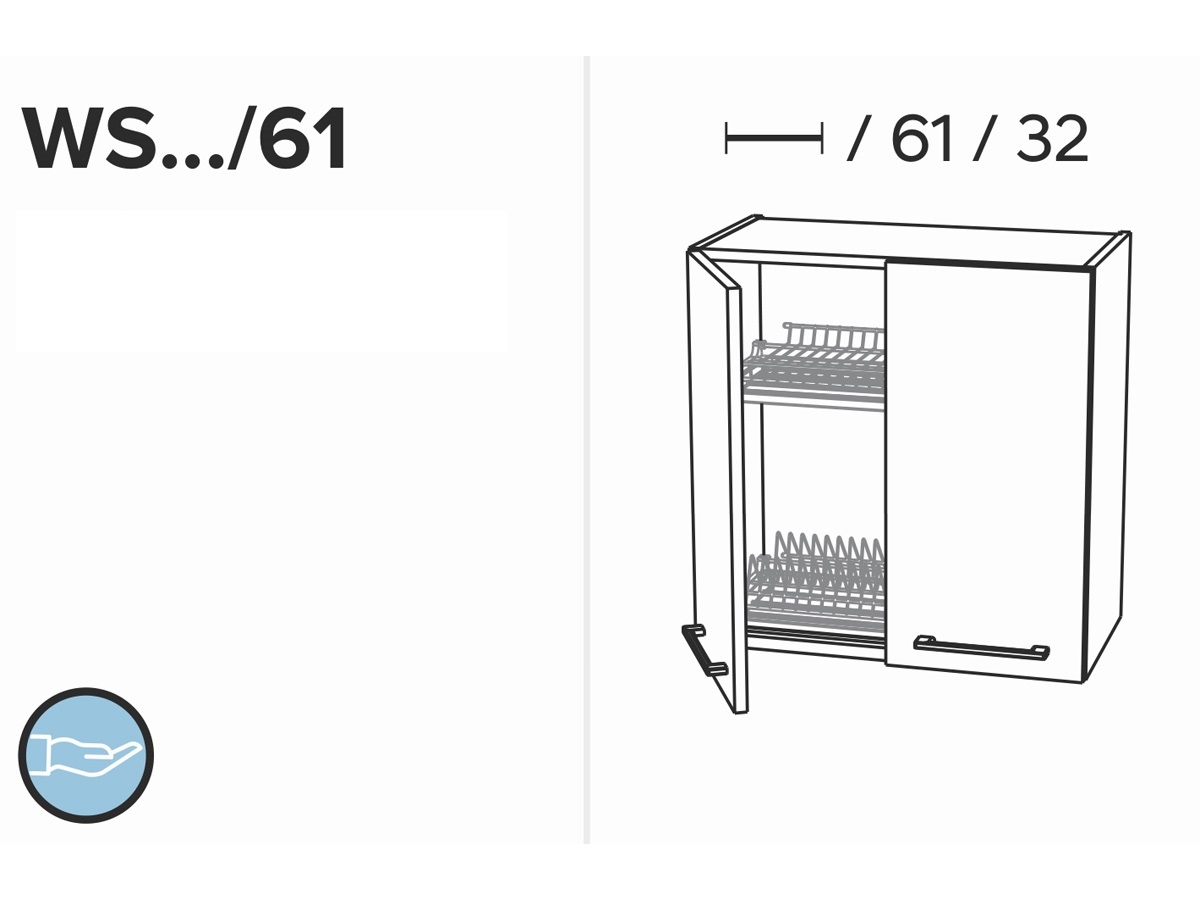 KAMMONO WS60/61 - szafka wisząca suszarkowa - P2 i K2 BLACK  szafka kuchenna kam meble 