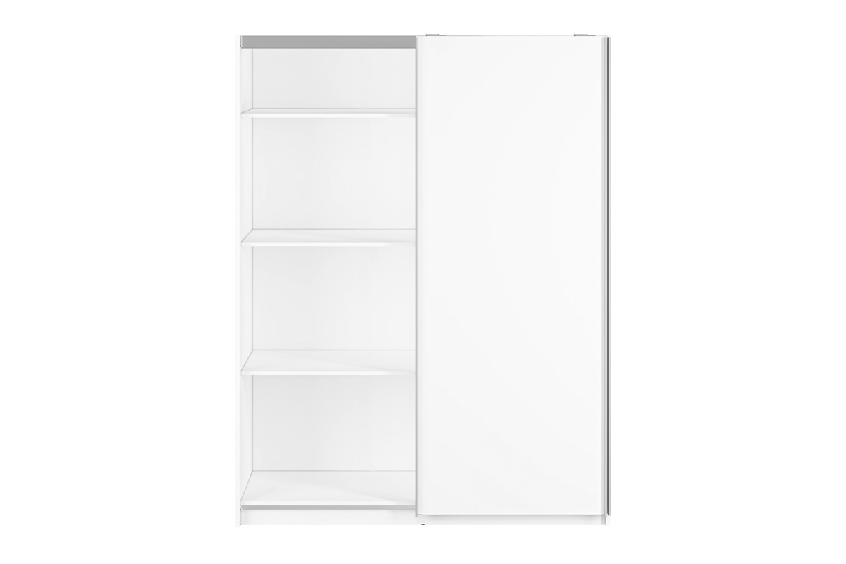 Szafa przesuwna Nirio 07 - 151 cm - biały szafa z półkami