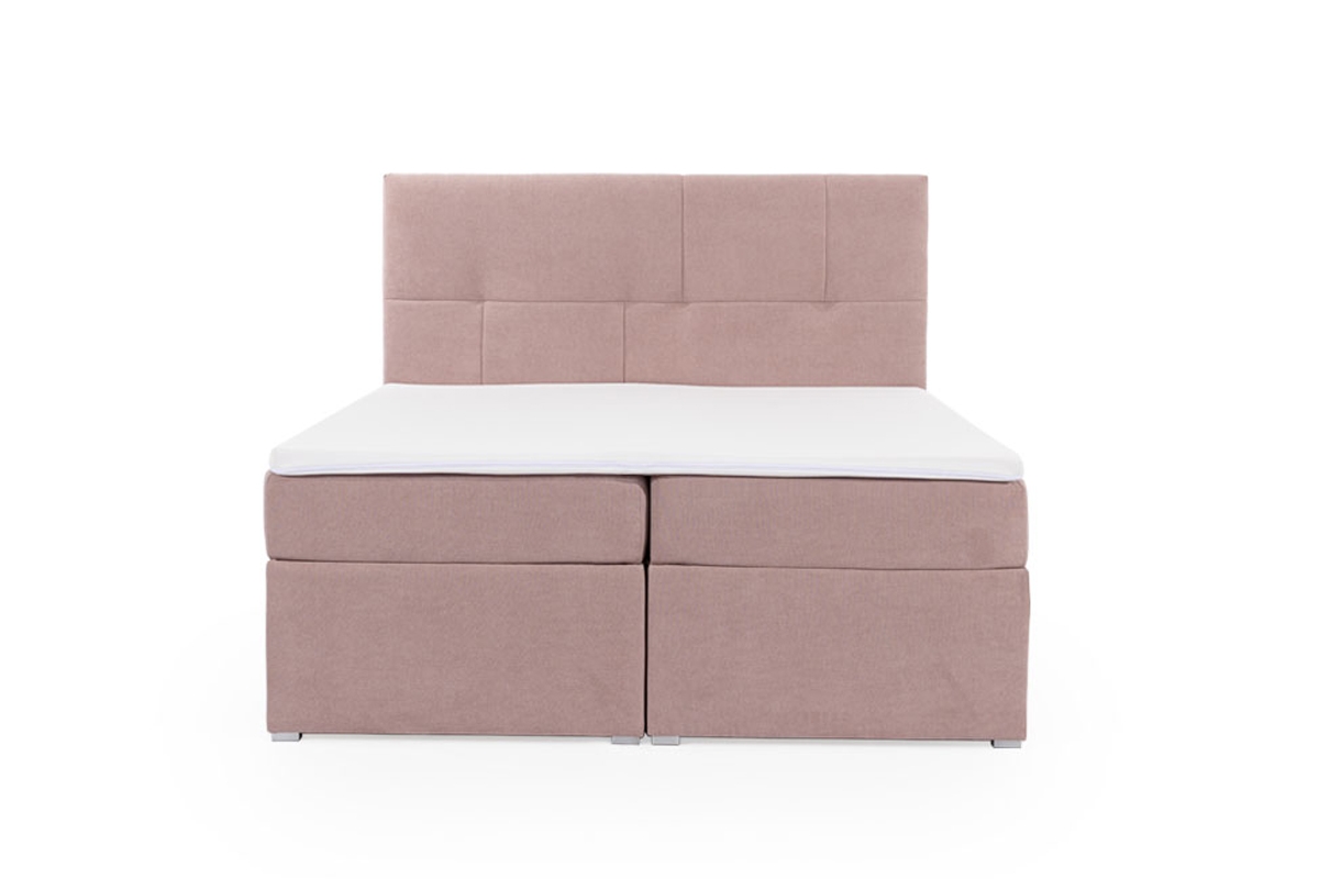 Łóżko kontynentalne z pojemnikami Arturo - 160x200 łóżko tapicerowane z miękkim wezgłowiem 