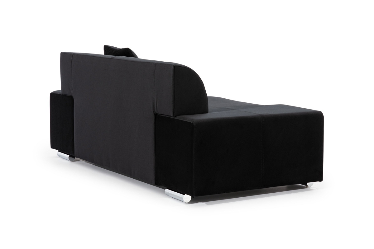 Komplet wypoczynkowy Candel - sofa 2F i 3F  czarna kanapa z tapicerowanym tyłem 