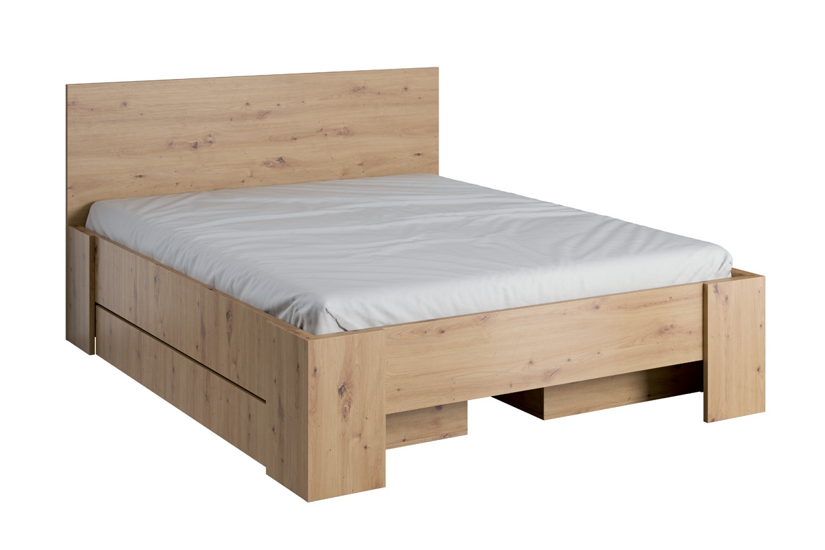 Łóżko sypialniane 160 L1 Malta Dąb artisan łóżko z szufladami 