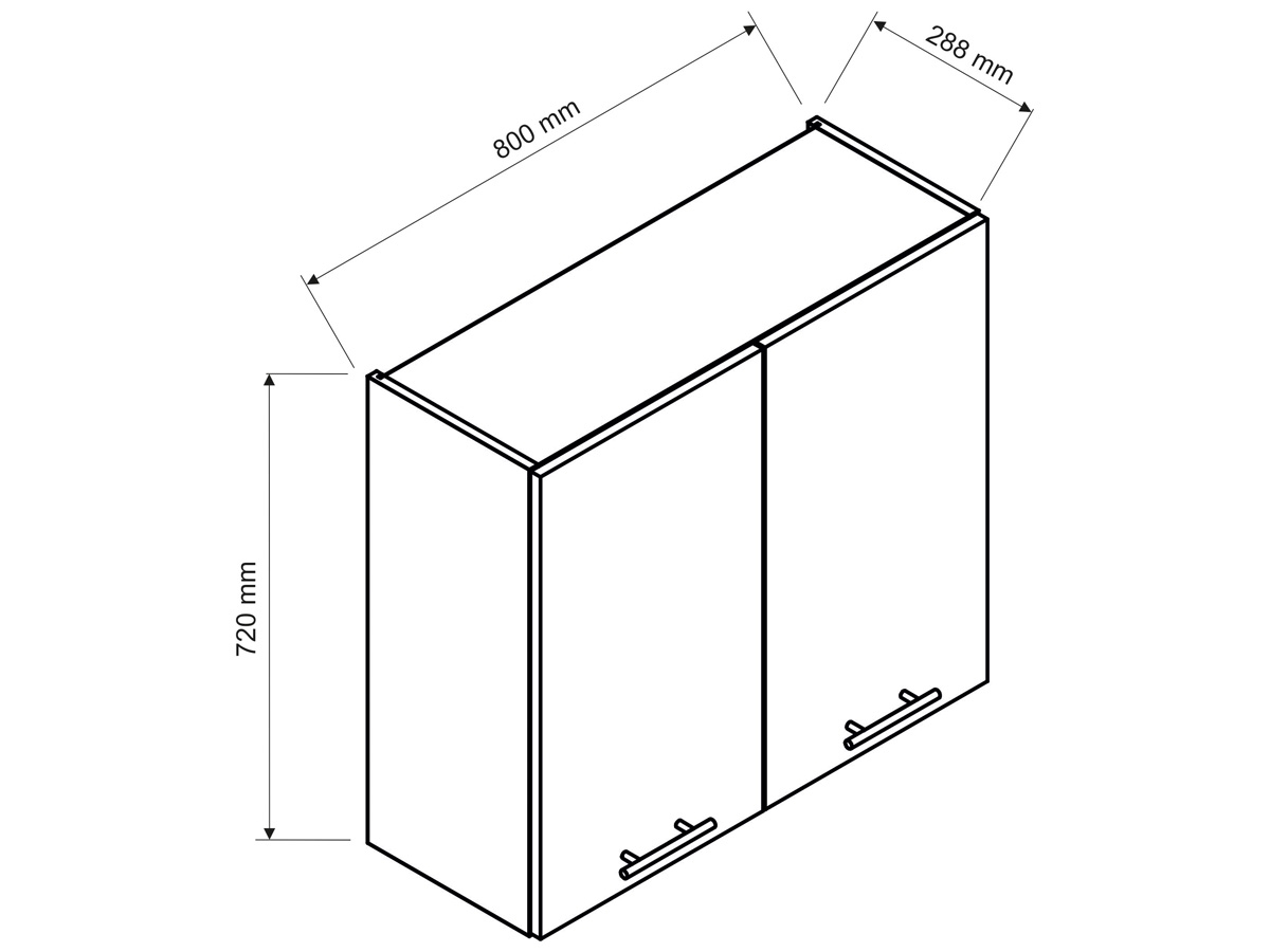 Clara W80 - szafka wisząca dwudrzwiowa szafka dwudrzwiowa do kuchni 