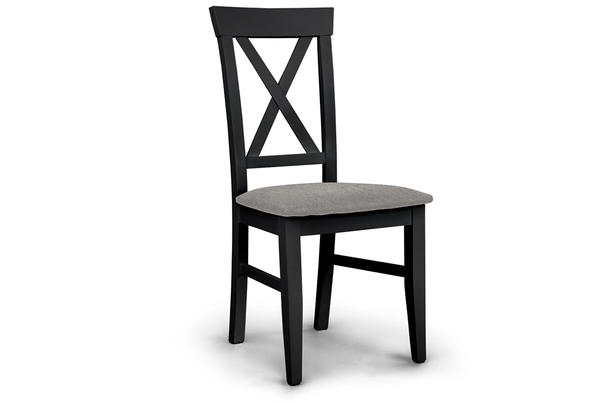 Krzesło drewniane z tapicerowanym siedziskiem i oparciem krzyżyk Retro krzeslo krzyżyk