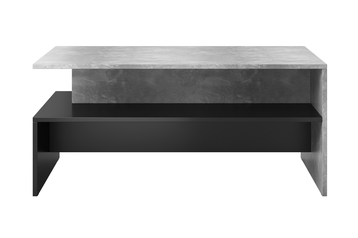 Stolik kawowy Baros 99 - 100 cm - jasny beton / czarny ława szara 