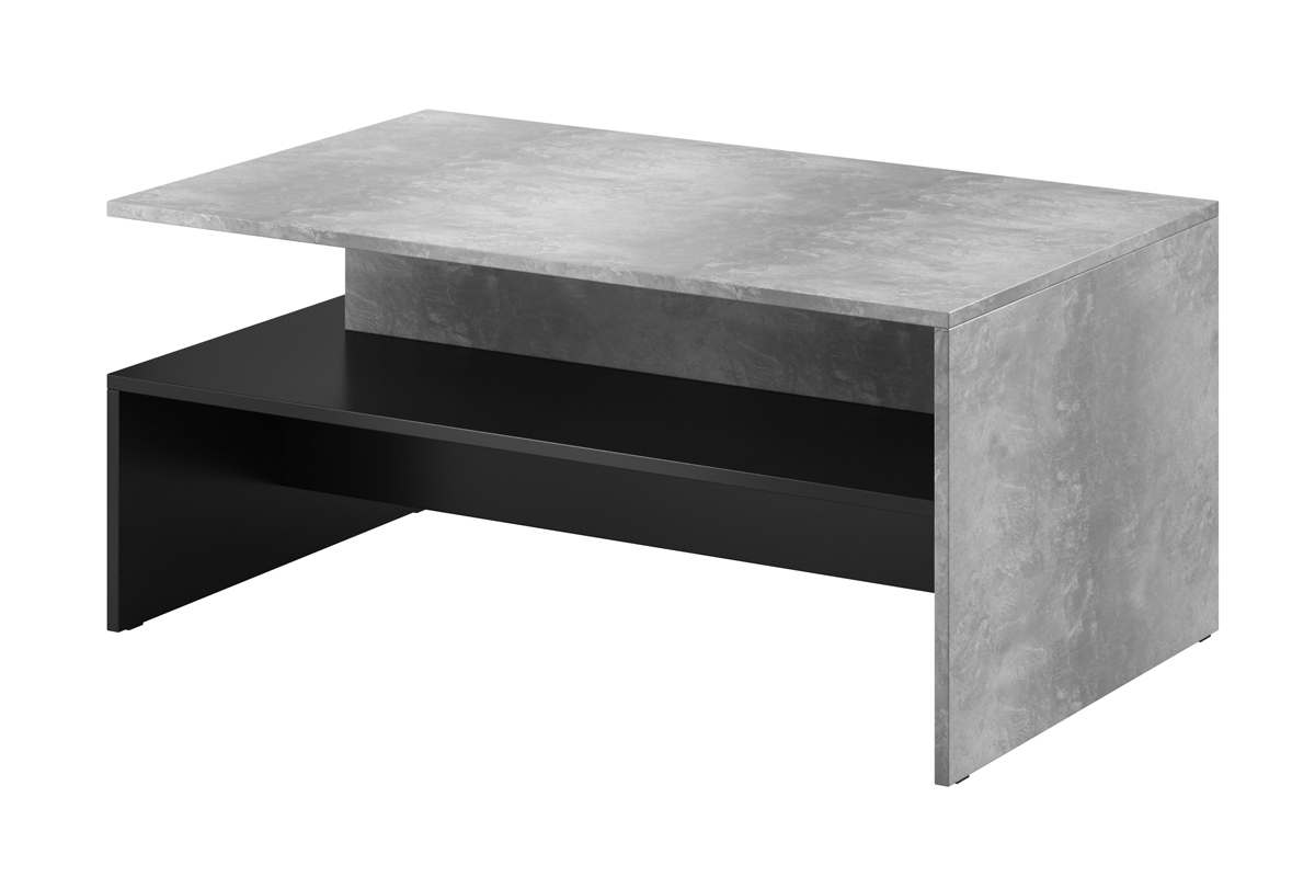 Zestaw mebli do salonu z komodą i ławą Baros - jasny beton - 8 elementów nowoczesna ława 