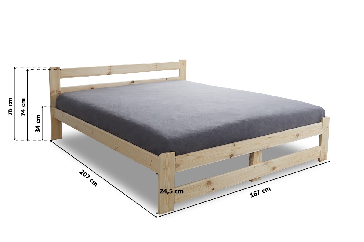 Łóżko sypialniane drewniane 160x200 Garifik E3  Łóżko sypialniane drewniane 160x200 Garifik E3 - wymiary