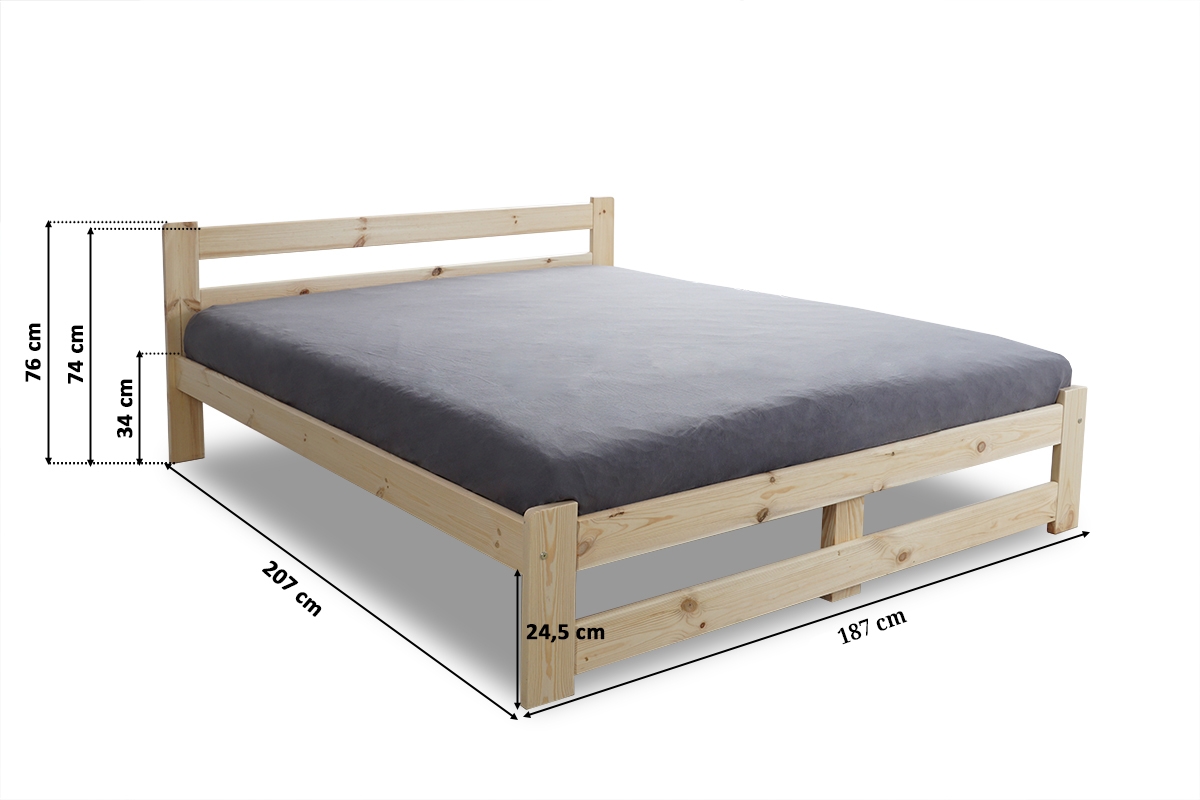 Łóżko sypialniane drewniane 180x200 Garifik E3  Łóżko sypialniane drewniane 180x200 Garifik E3 - wymiary