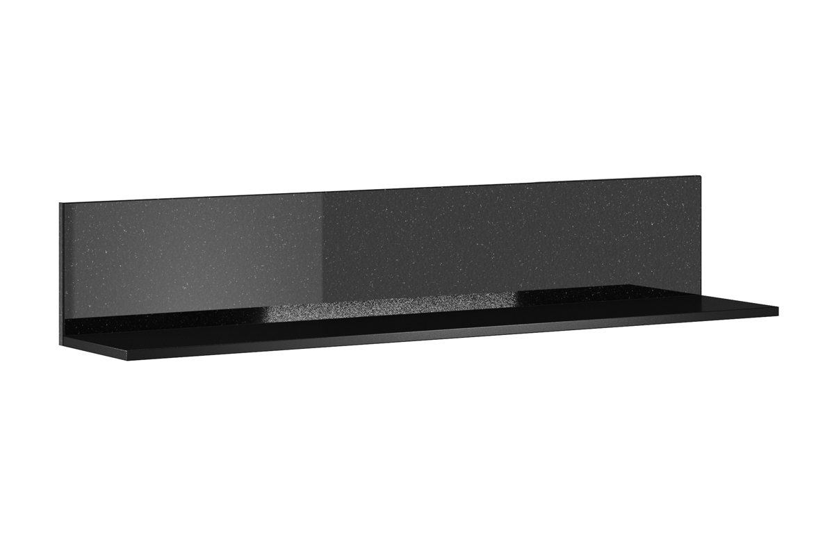 Półka wisząca Helio 01 - 120 cm - czarny / czarne szkło półka czarna 