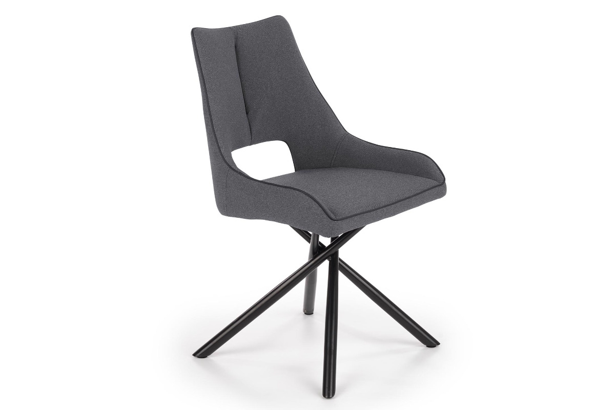 Zestaw stół rozkładany Derrick - dąb naturalny/czarny + 4 krzesła tapicerowane K409 - popielaty Zestaw stół rozkładany Derrick - dąb naturalny/czarny + Krzesło tapicerowane K409 - popielaty