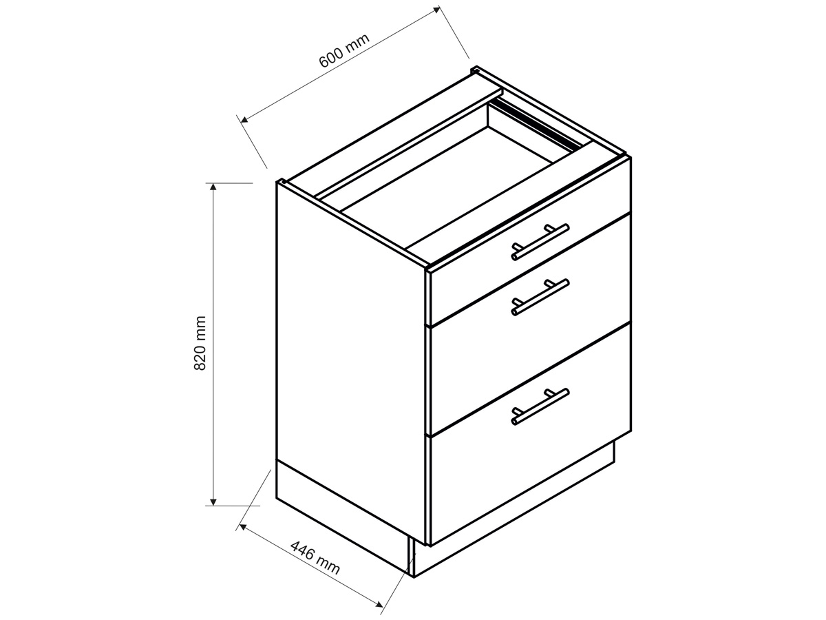 Clara D60 S/3 - szafka dolna z szufladami kuchnia stolakr 