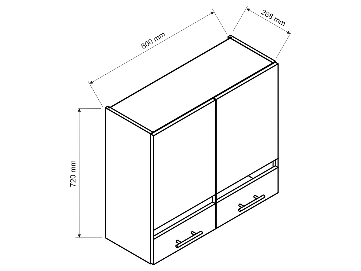 Clara WS80 SP - szafka witrynowa dwudrzwiowa szafka do kuchni 
