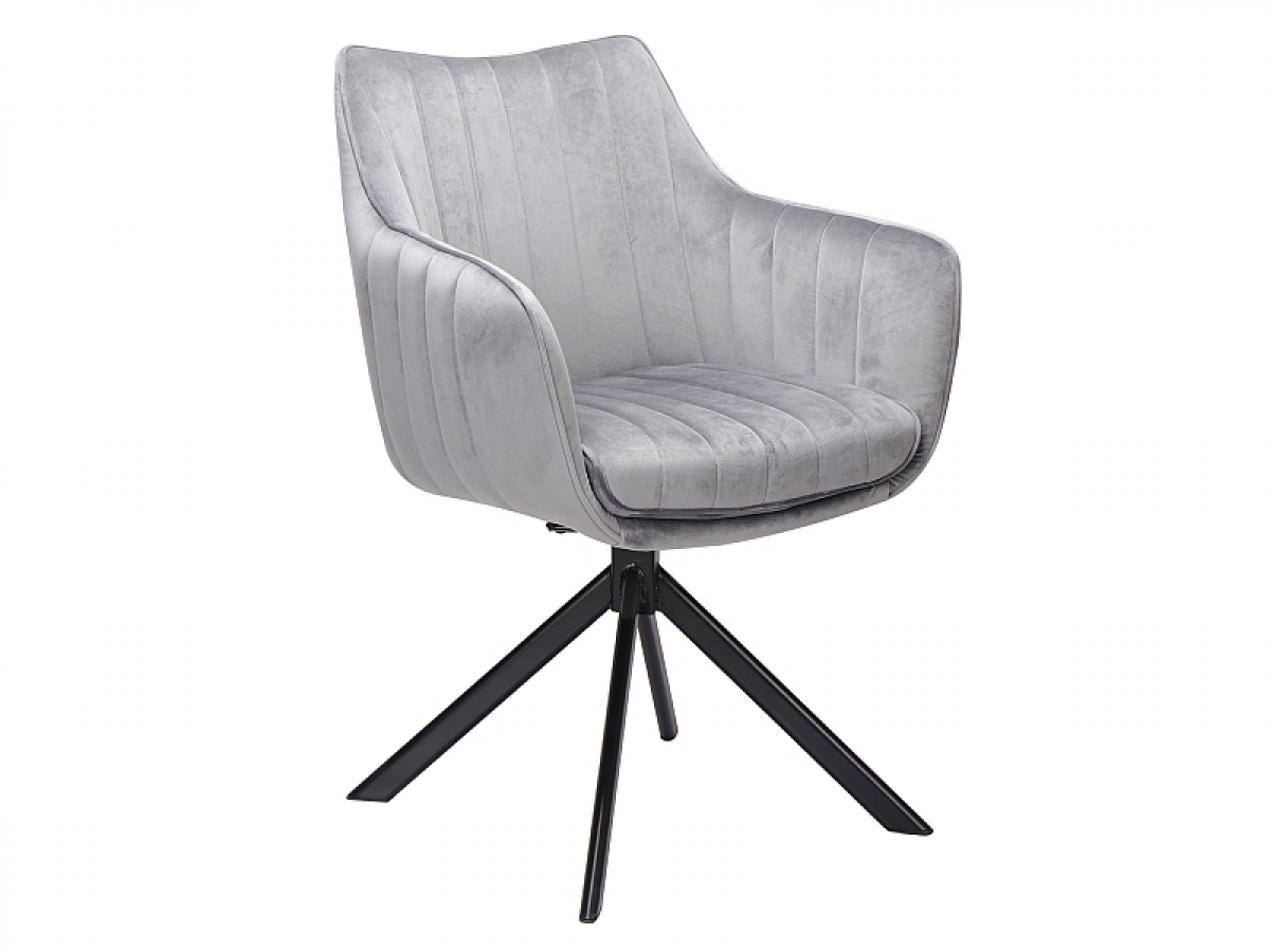 Krzesło tapicerowane Azalia Velvet - szary / Bluvel 14 / czarne nogi szare krzesło tapicerowane