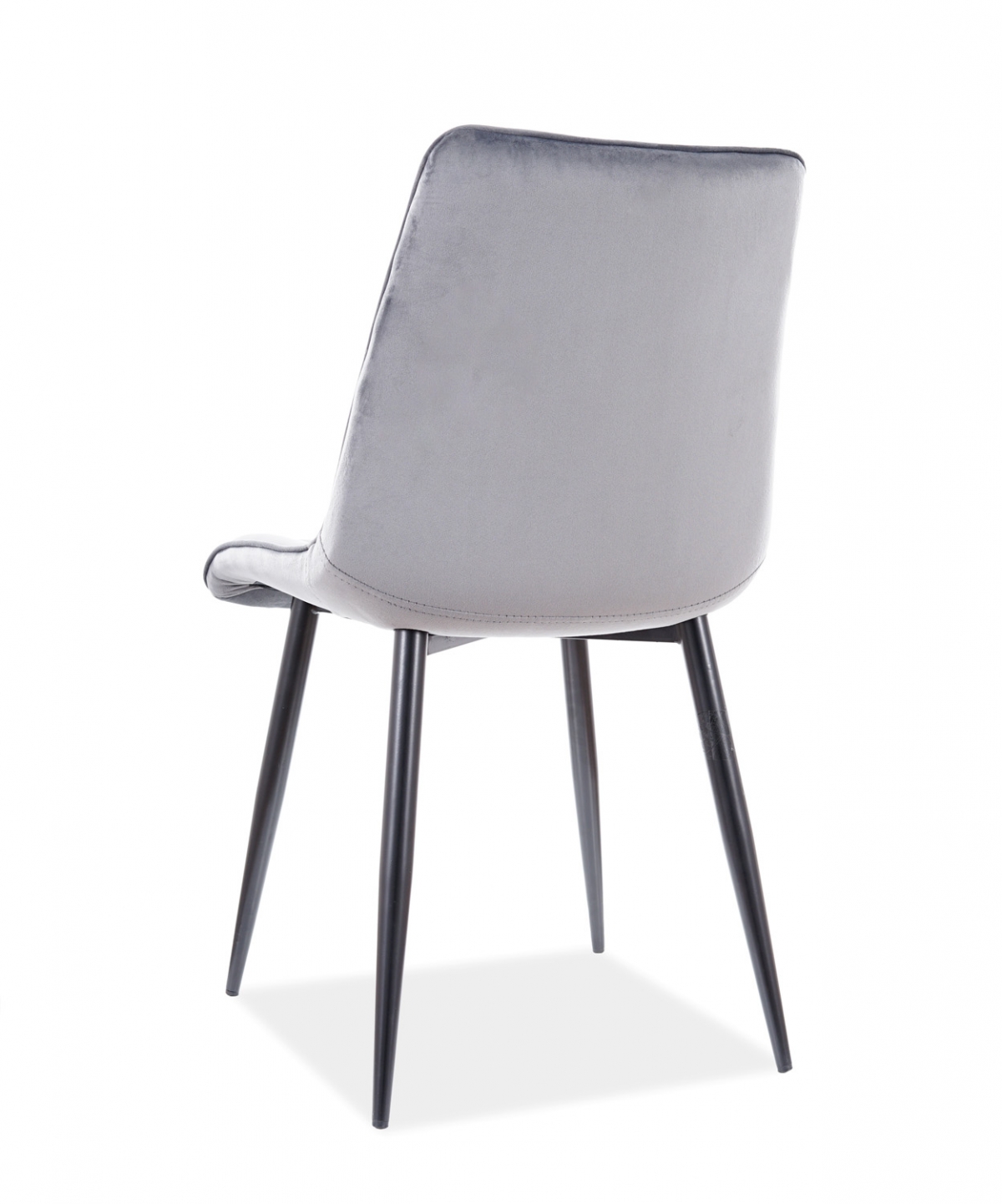 Krzesło tapicerowane Kim Velvet - szary / Bluvel 14 / czarne nogi szere krzesła tapicerowane