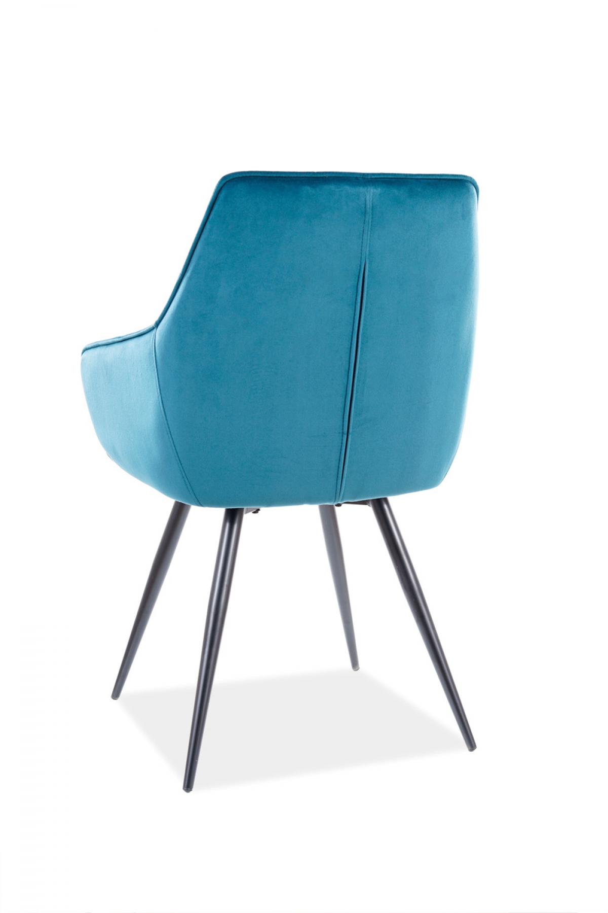 Krzesło tapicerowane Lilia Velvet z metalowymi nogami - turkus / Bluvel 85 / czarne nogi turkusowe tapicerowane krzesło