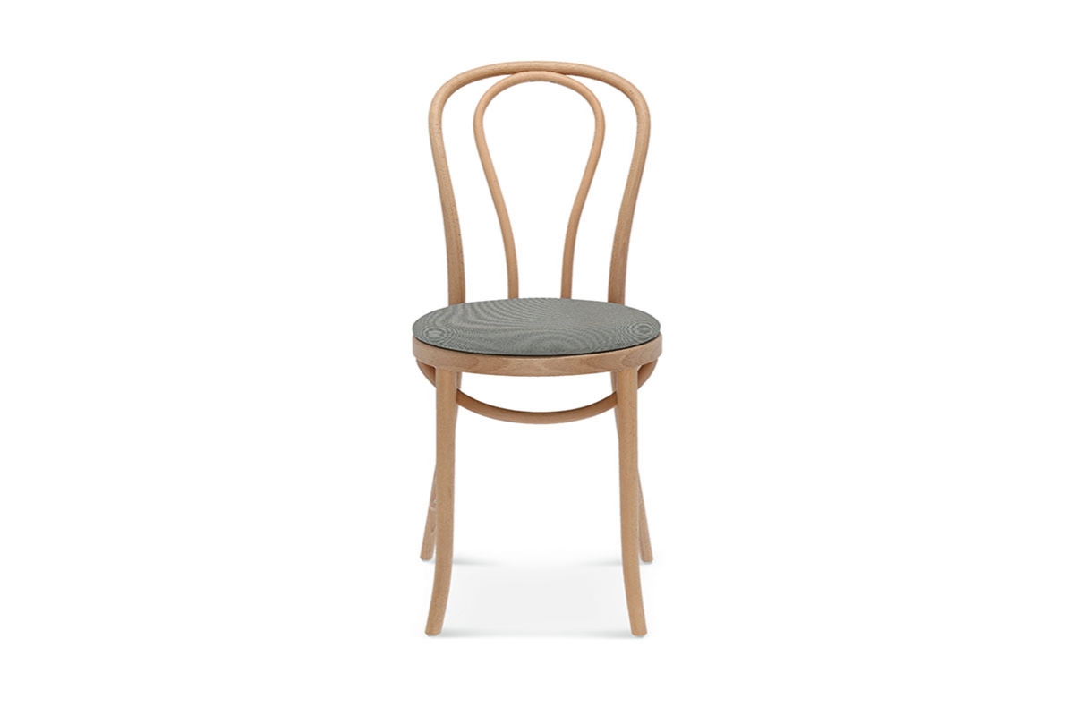 Drewniane krzesło tapicerowane A-18 gięte oparcie