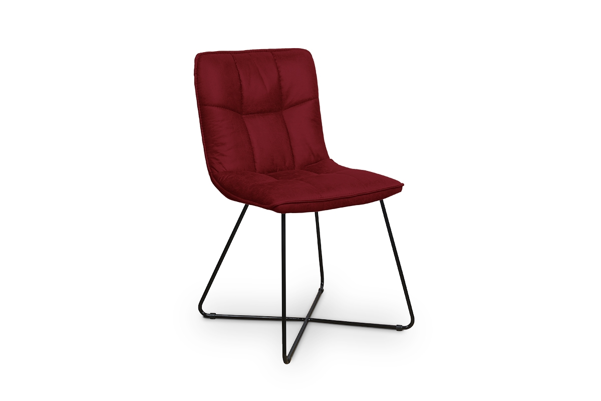 Krzesło tapicerowane Valencia Pik - Czerwony  bordowe krzesło 