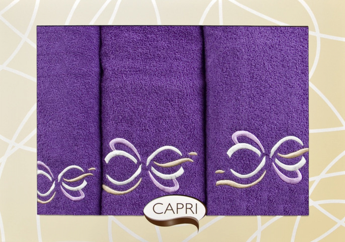 Komplet ręczników Capri AGNES 26 - 3szt. Fioletowy + Różowy Komplet ręczników Capri AGNES 55 3szt. Śliwkowy