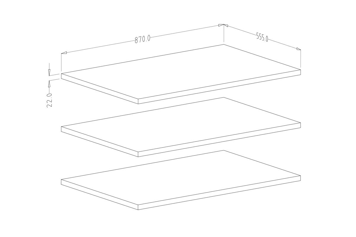 Półki do szafy Optima 18, 58 - biały mat zestaw półek 