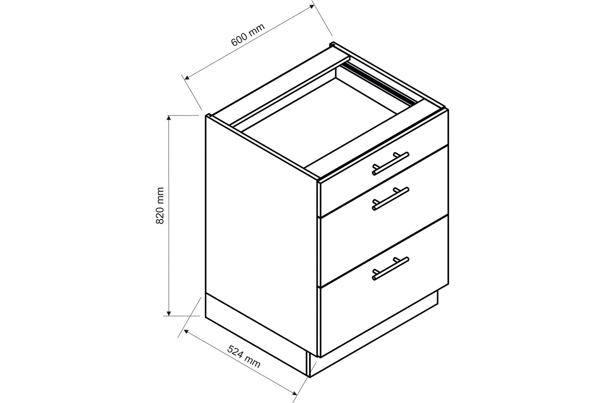 Denis D60 S/3 - szafka dolna z szufladami denis szafka 