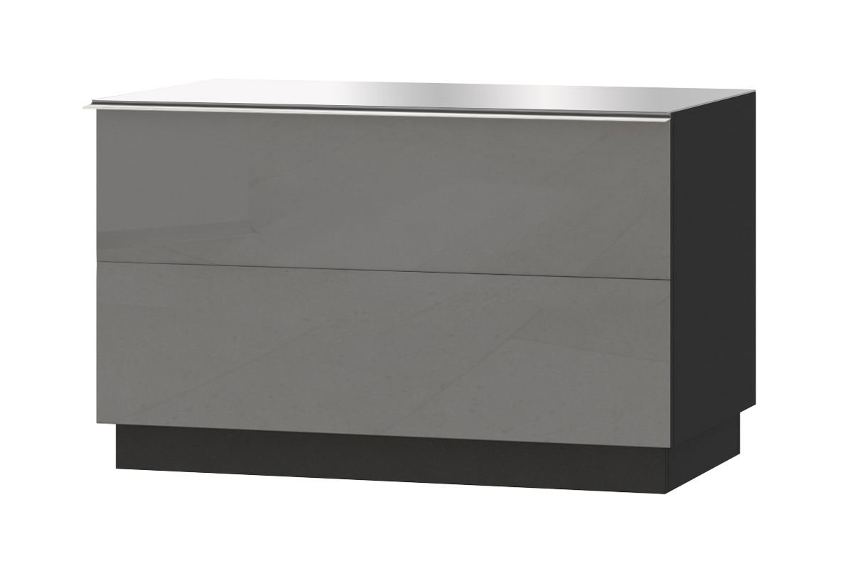Zestaw mebli do salonu z ławą Helio V - czarny / szare szkło - 6 elementów nowoczesna szafka 