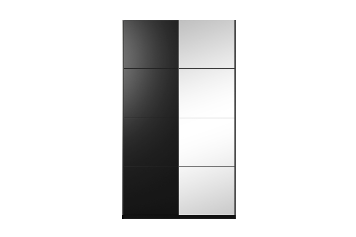 Szafa przesuwna Beta 54 z lustrem 120 cm - czarny czarna szafa z lustrem 
