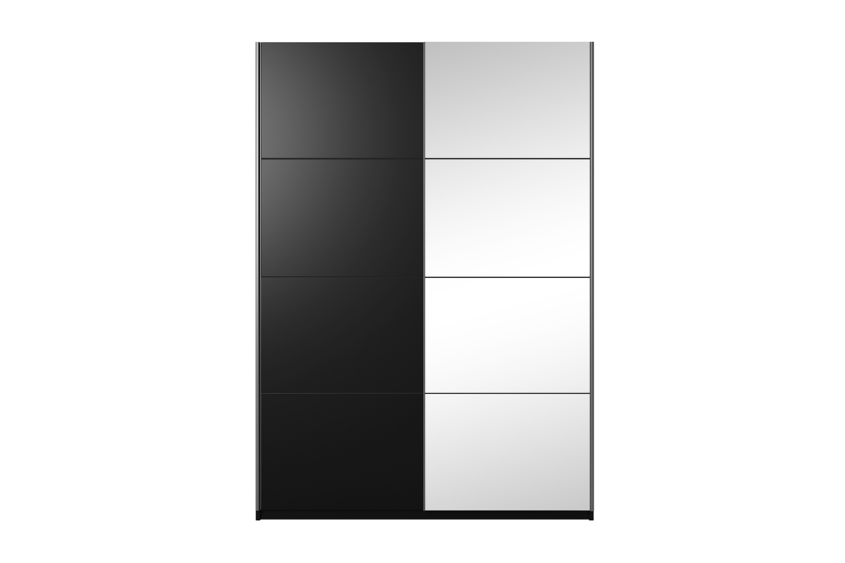 Szafa przesuwna Beta 55 z lustrem 150 cm - czarny szafa z lustrem 