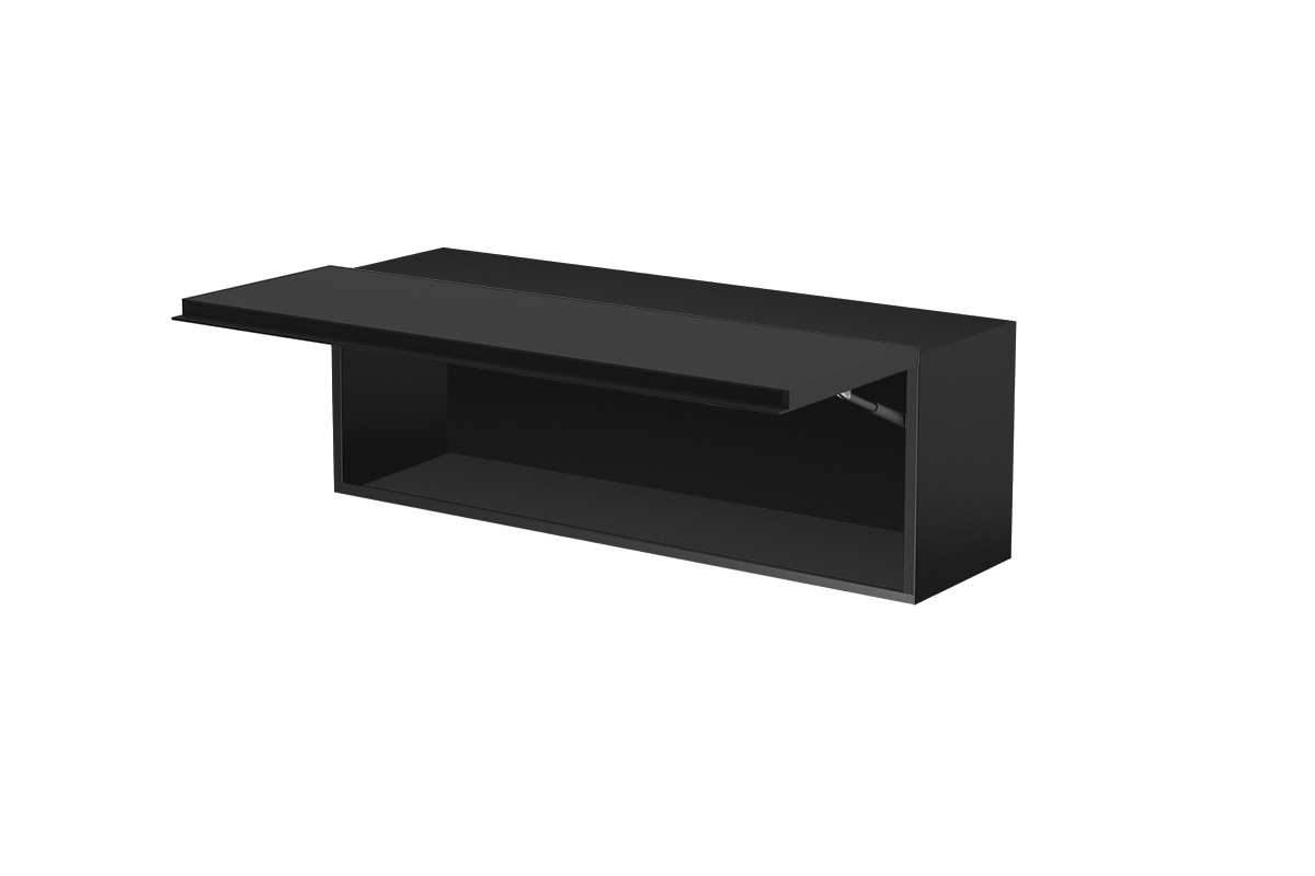 Wisząca szafka Loftia pozioma 120 cm - czarny / czarny mat szafka wisząca do salonu