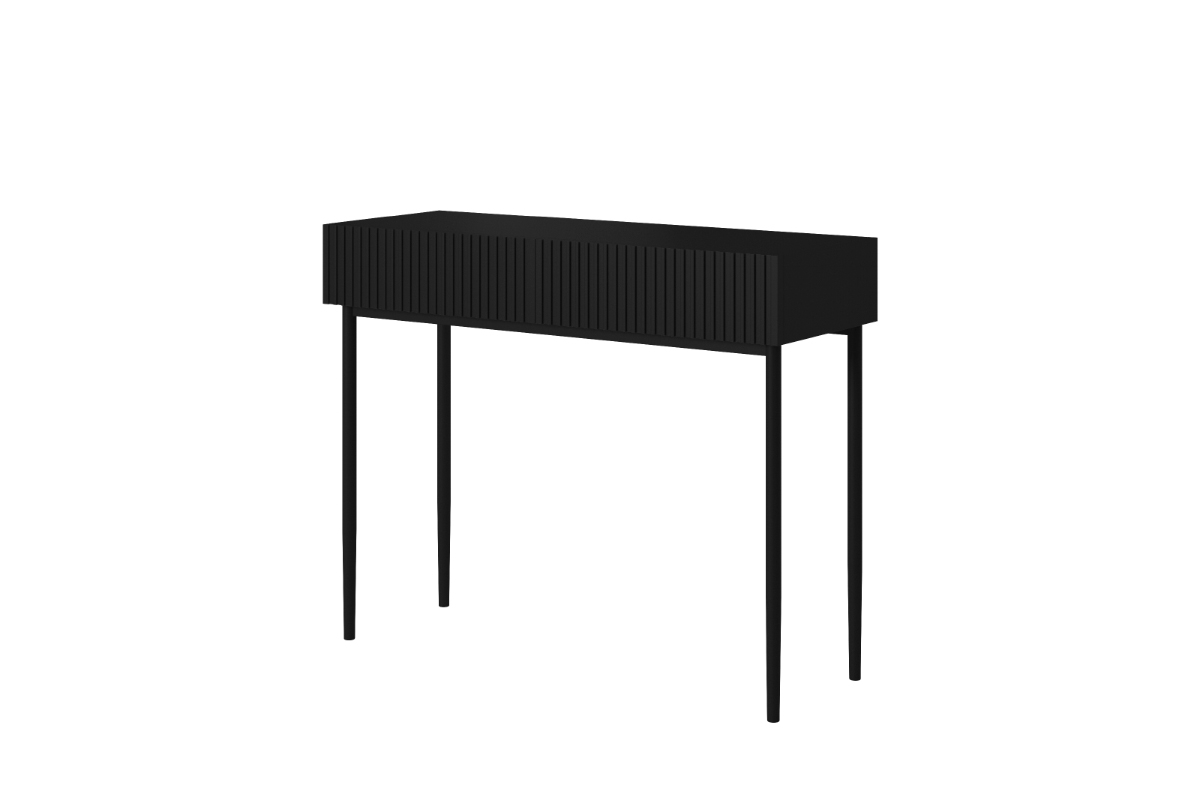 Nowoczesne biurko z szufladami i metalowymi nogami Nicole 100 cm - czarny mat / czarne nóżki biurko