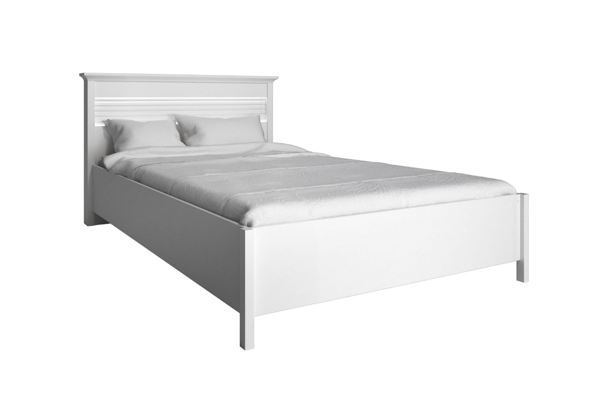Zestaw mebli do sypialni Desentio - biel alpejska mat  łóżko z oświetleniem desentio 