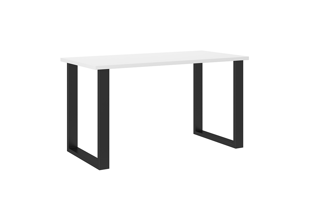 Stół Loftowy Industrialny 138x67 - biały / czarny biały stół na czarnym stelażu