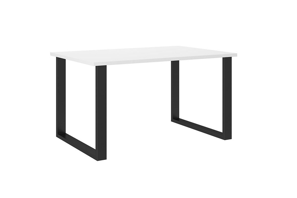 Stół Loftowy Industrialny 138x90 - biały / czarny stół do jadalni biały blat