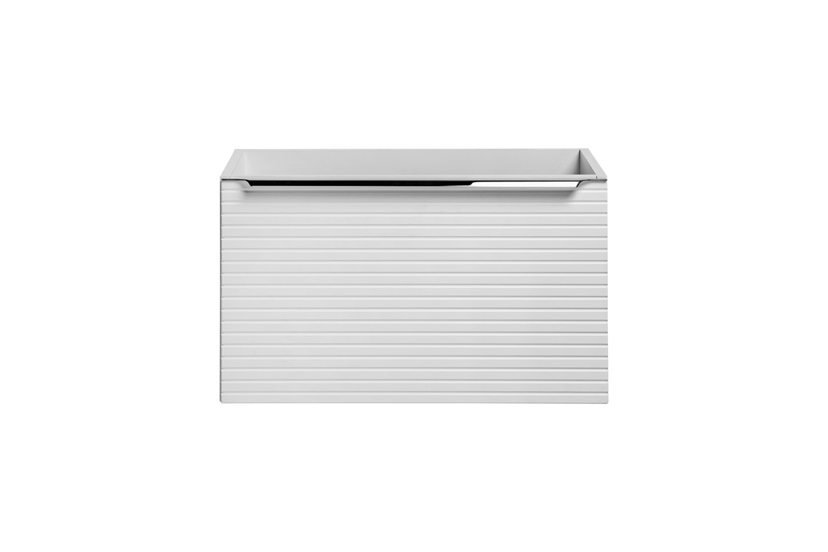 Szafka wisząca pod umywalkę Leonardo White 60 cm - Biała szafka z frezowanym frontem do łazienki 