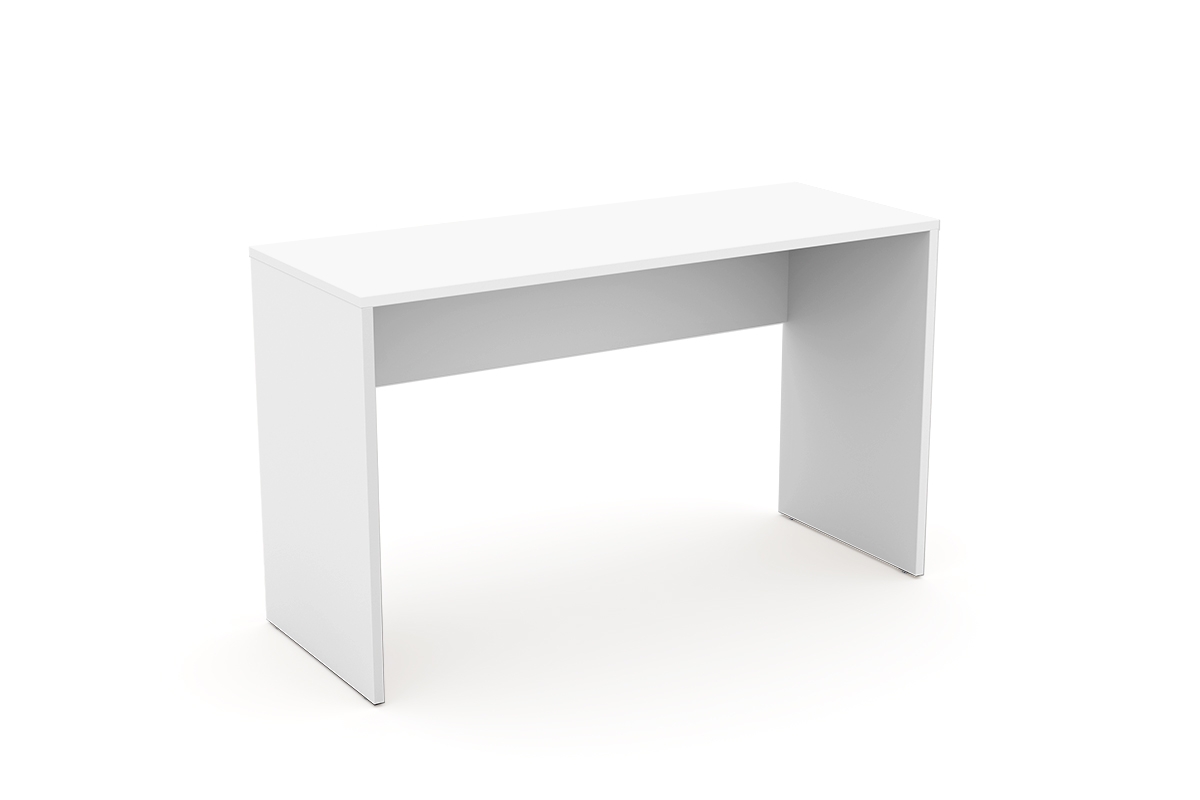 Nowoczesne biurko z kontenerkiem Agapi - biały Nowoczesne biurko z kontenerkiem Agapi - biały - minimalistyczna forma