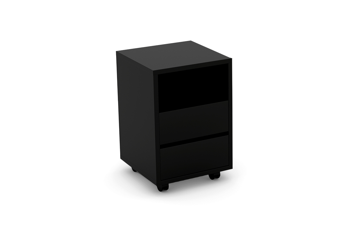 Kontenerek do biurka Agapi - onyks czarny czarny kontenerek na kółkach